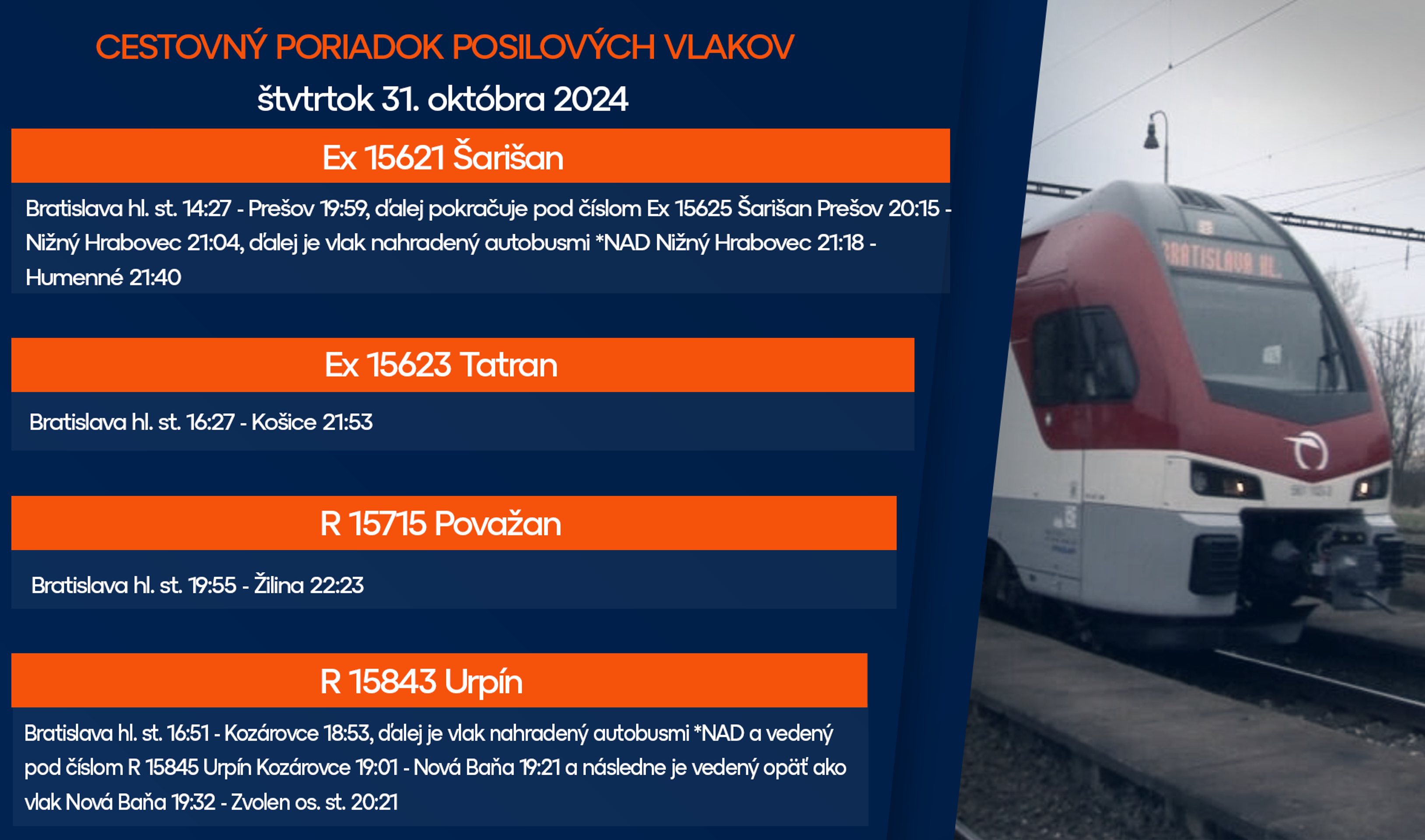 Štvrtok 31.10. spoje