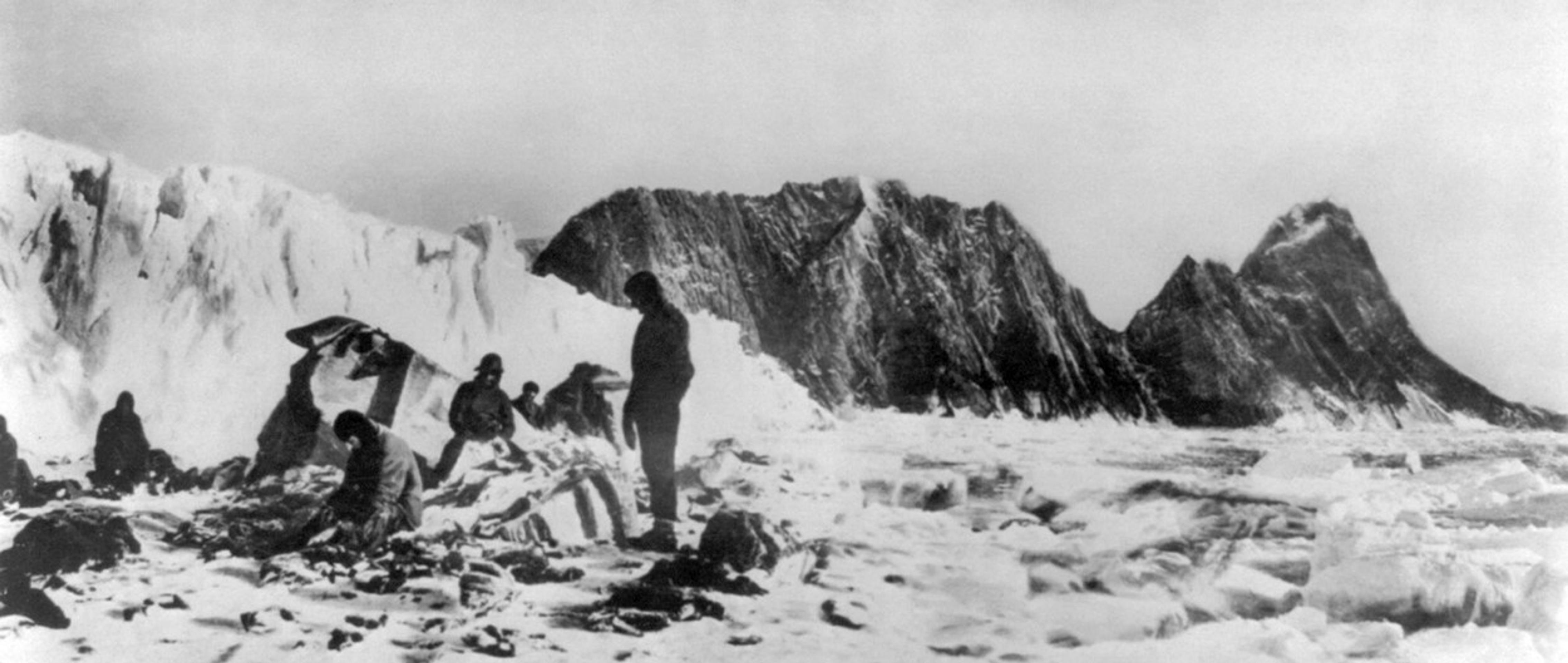 Tábor výpravy Ernesta Shackeltona na Sloniom ostrove.