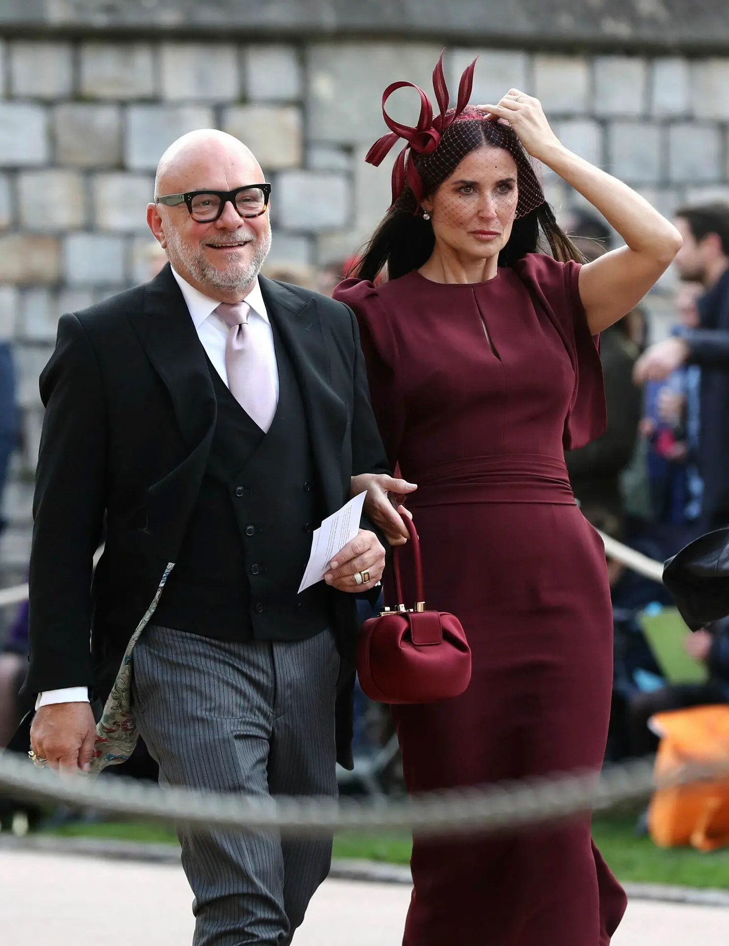 Demi Moore na kráľovskej svadbe.