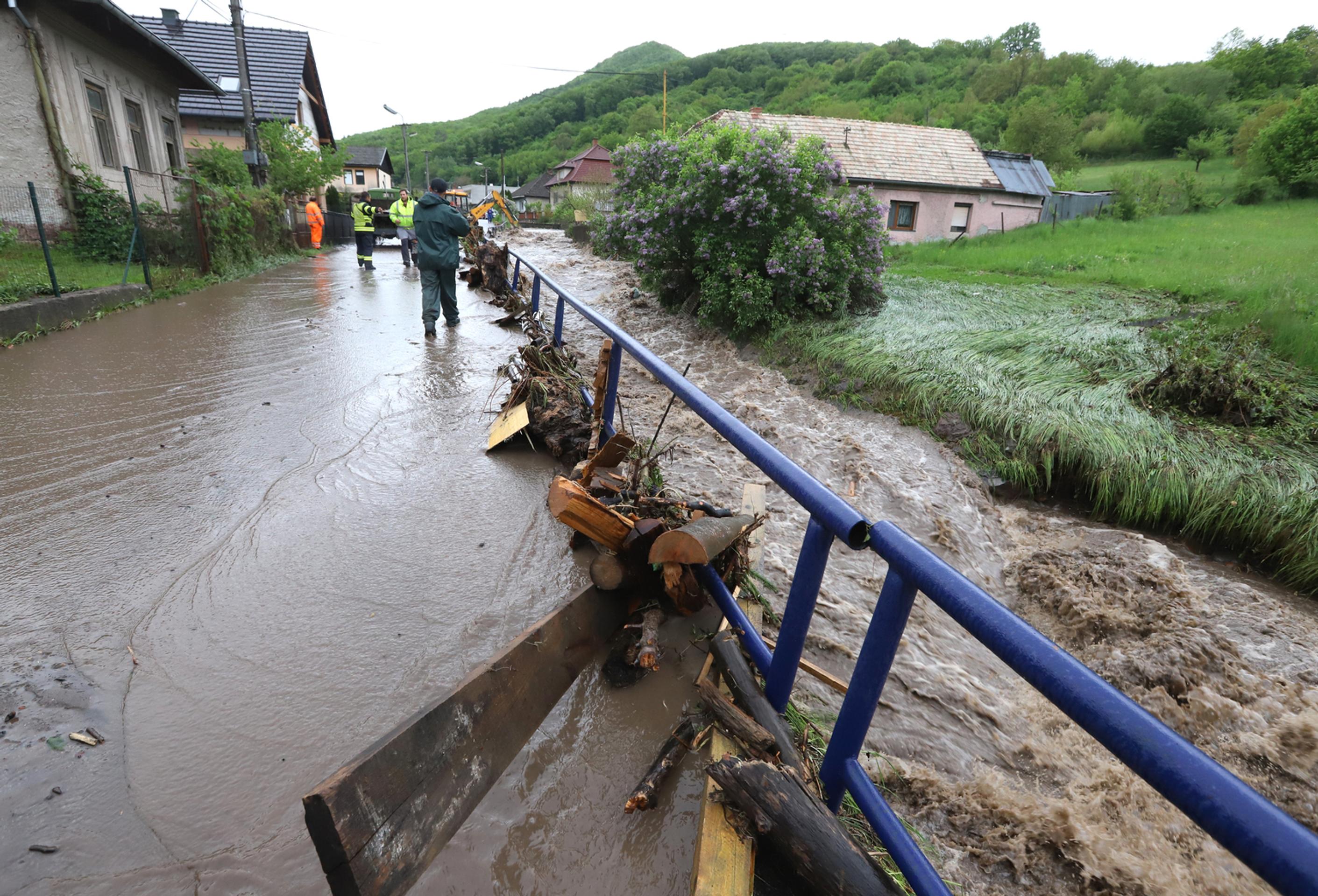 Povodeň v Rudne nad Hronom.