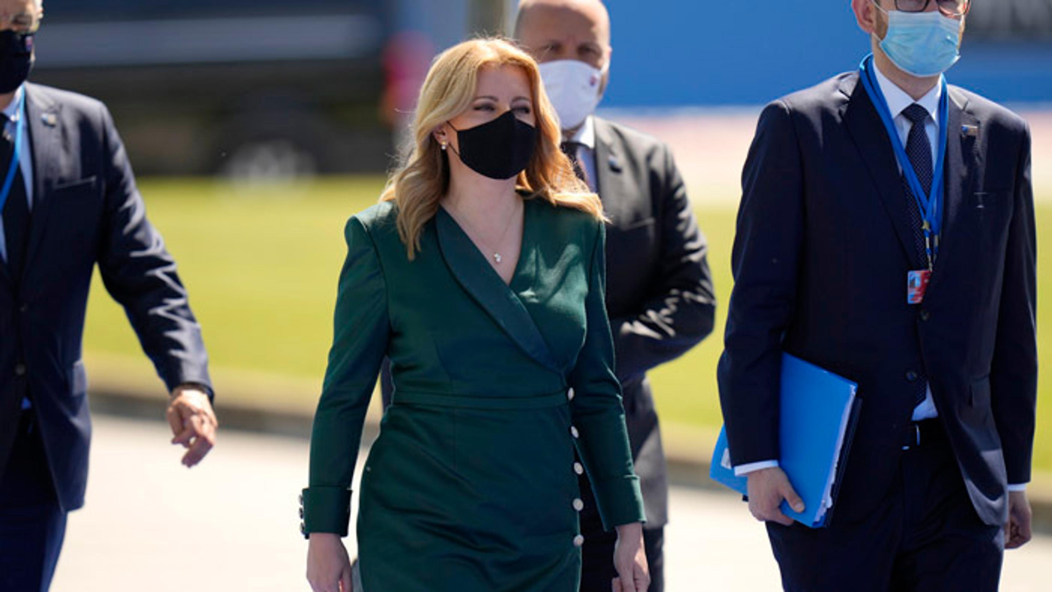 Slovenská prezidentka Zuzana Čaputová prichádza na summit NATO v Bruseli.