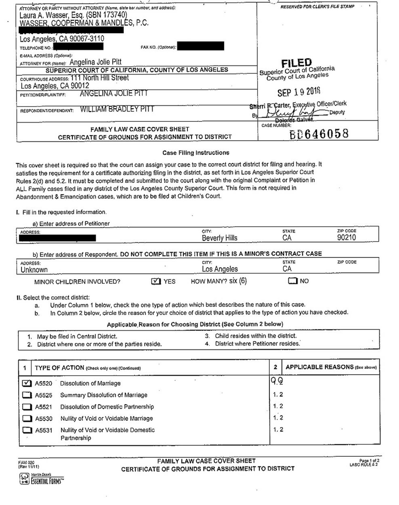 Rozvodové dokumenty Angeliny Jolie a Brada Pitta