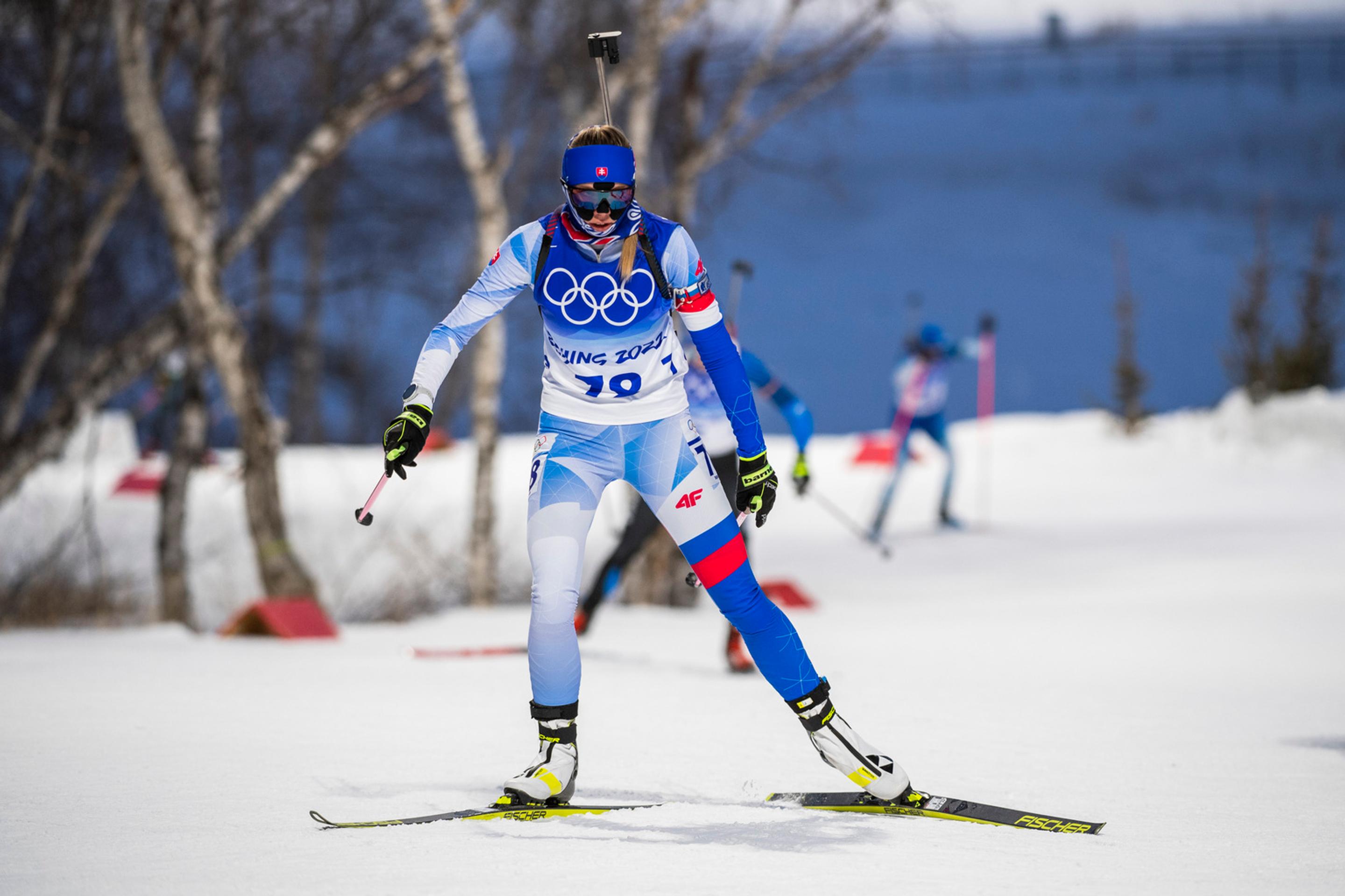 Slovenská biatlonistka Henrieta Horvátová počas vytrvalostných pretekov žien na ZOH 2022.