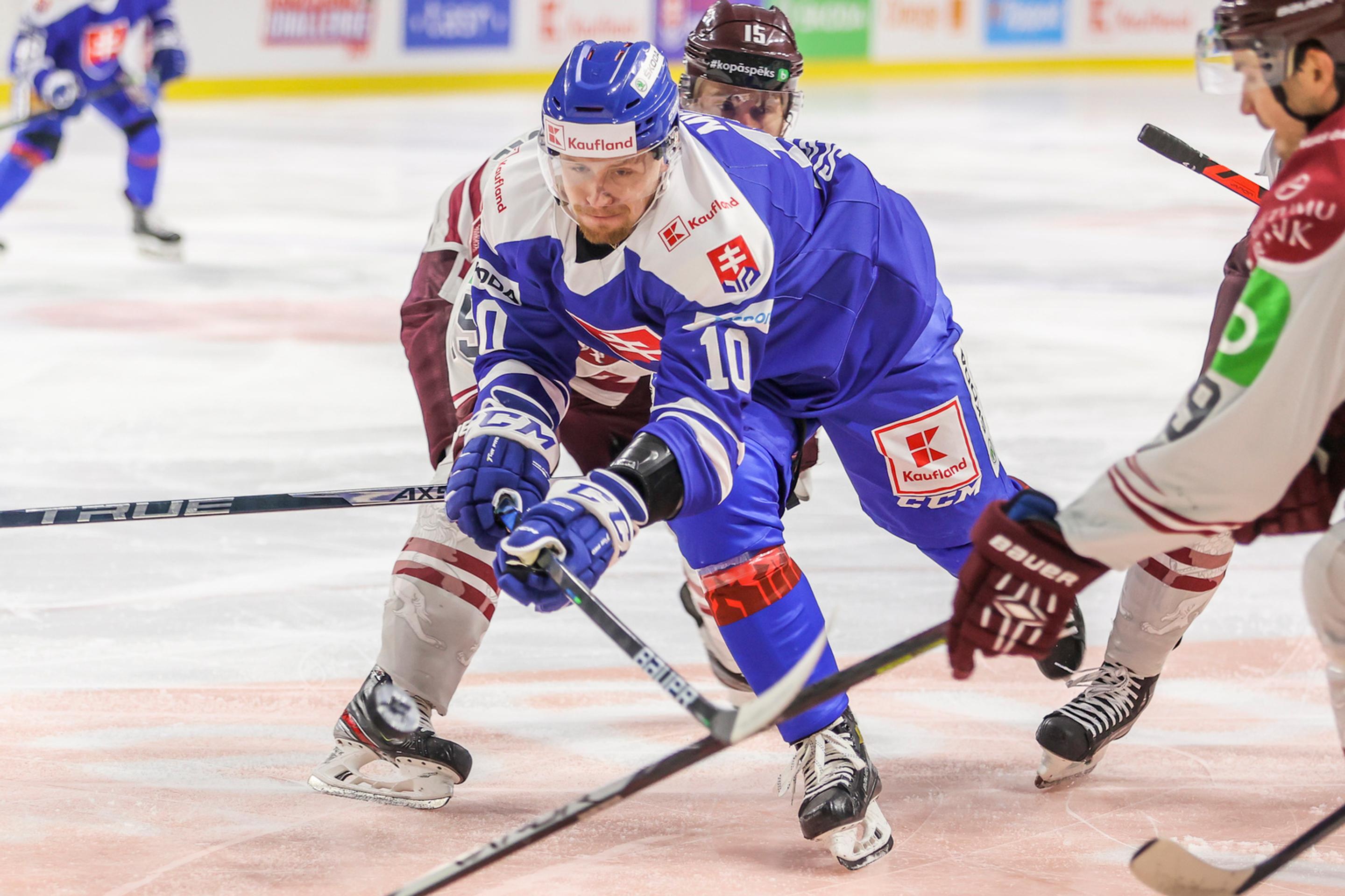 Miroslav Mucha v dueli Kaufland Challenge v rámci prípravy na MS 2021 proti Lotyšsku.