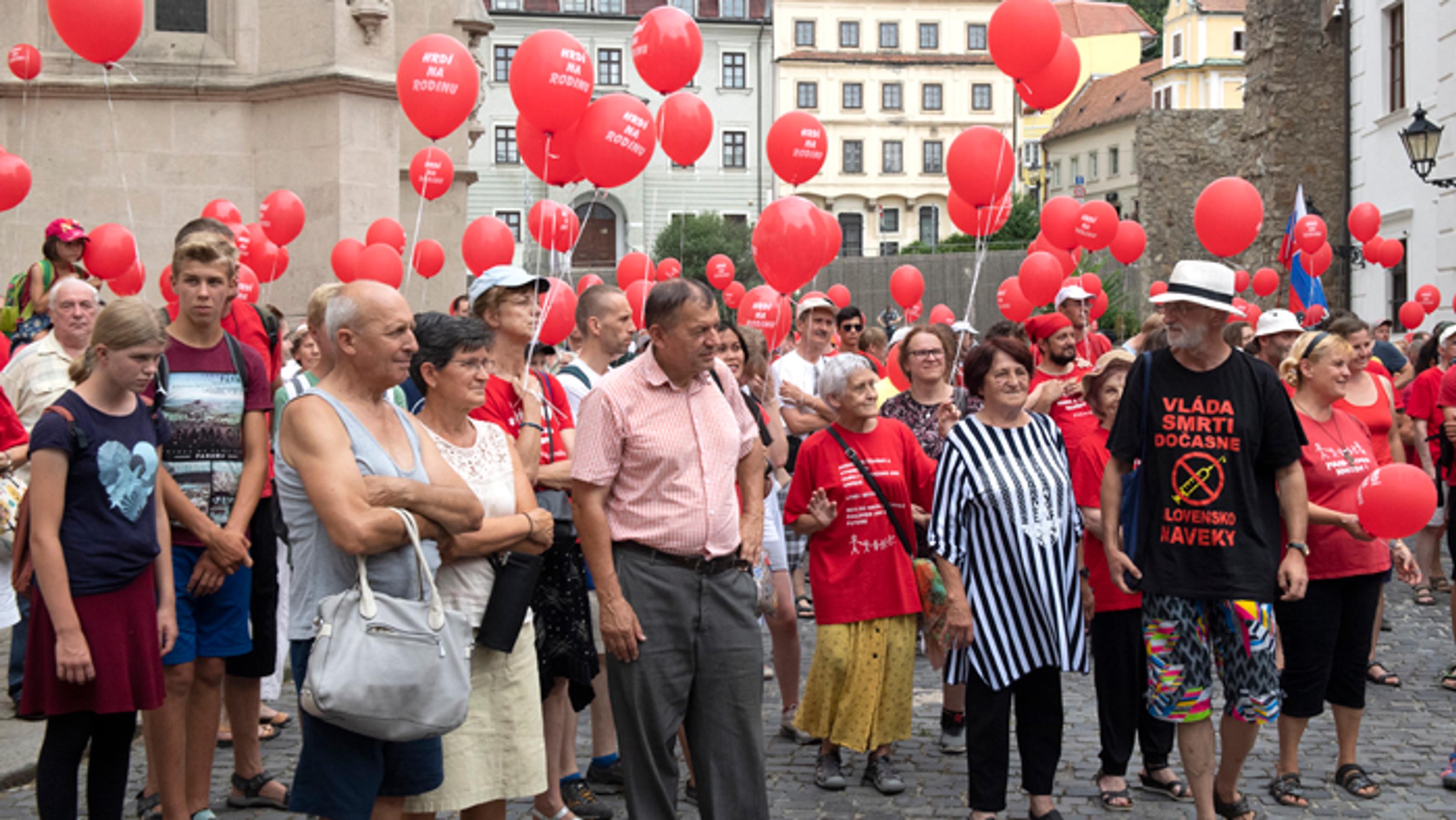 Pochod Hrdí na rodinu v Bratislave.