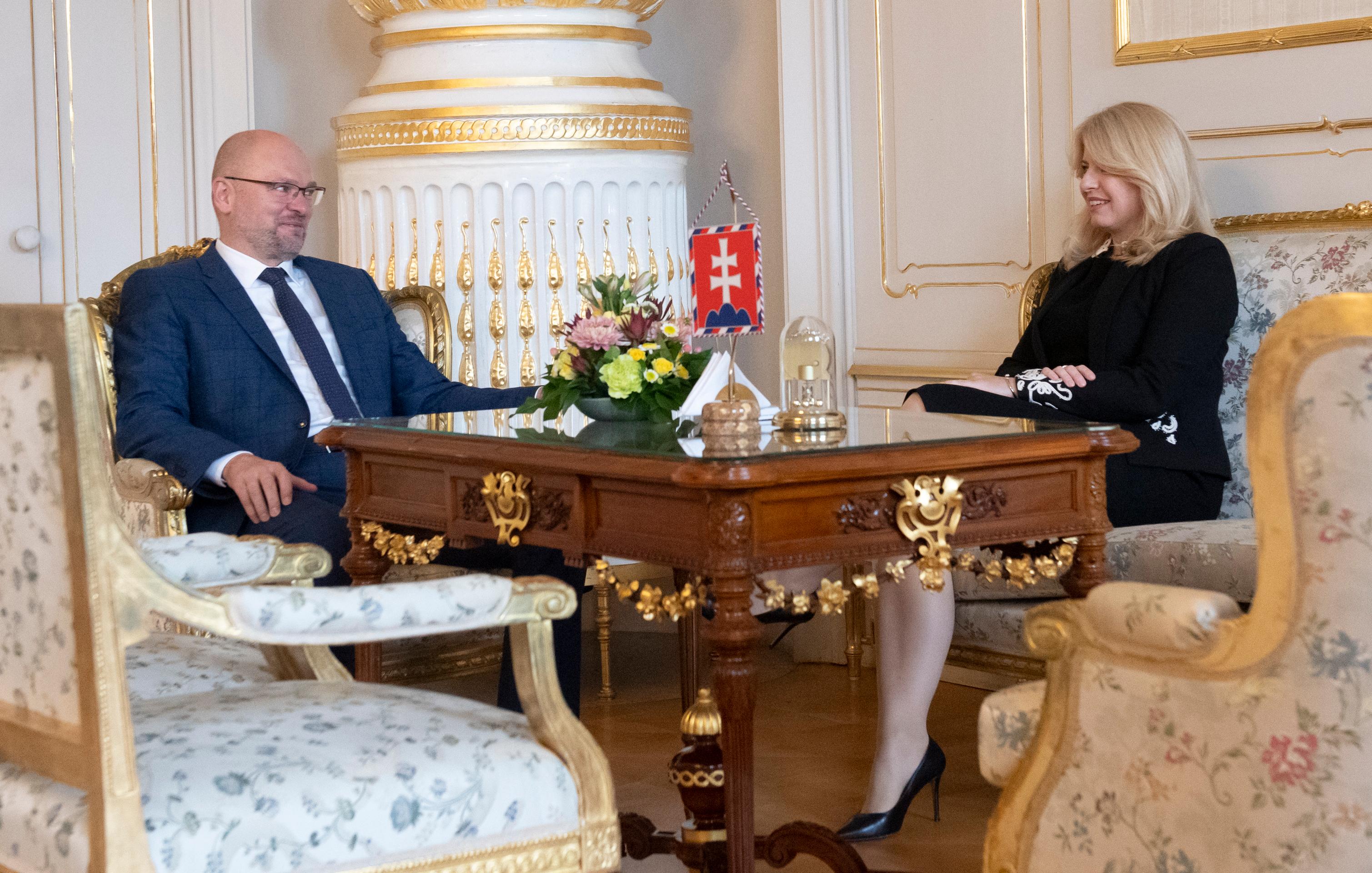 Prezidentka Zuzana Čaputová a predseda SaS Richard Sulík