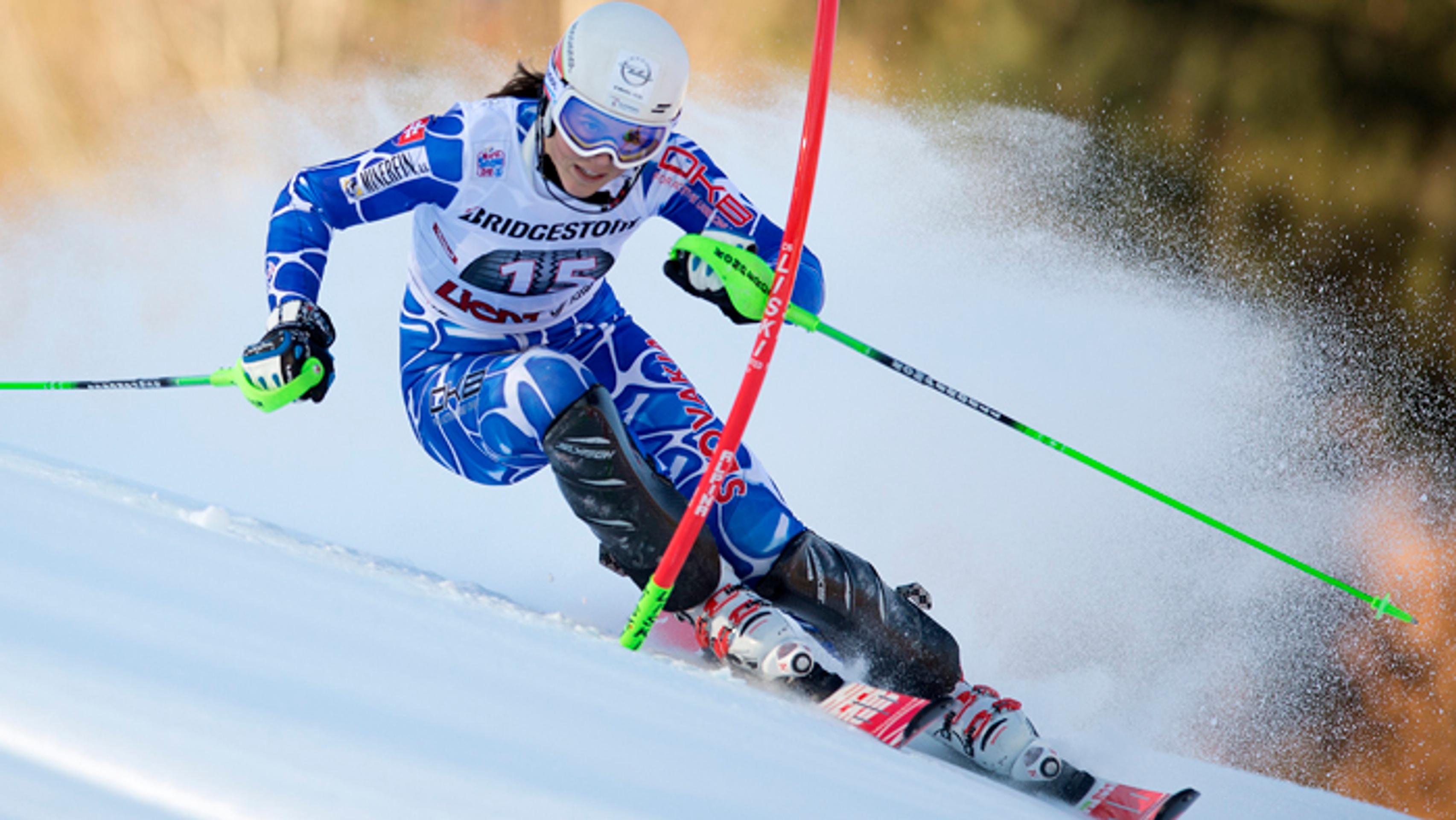 Petra Vlhová v slalome v rakúskom Lienzi.